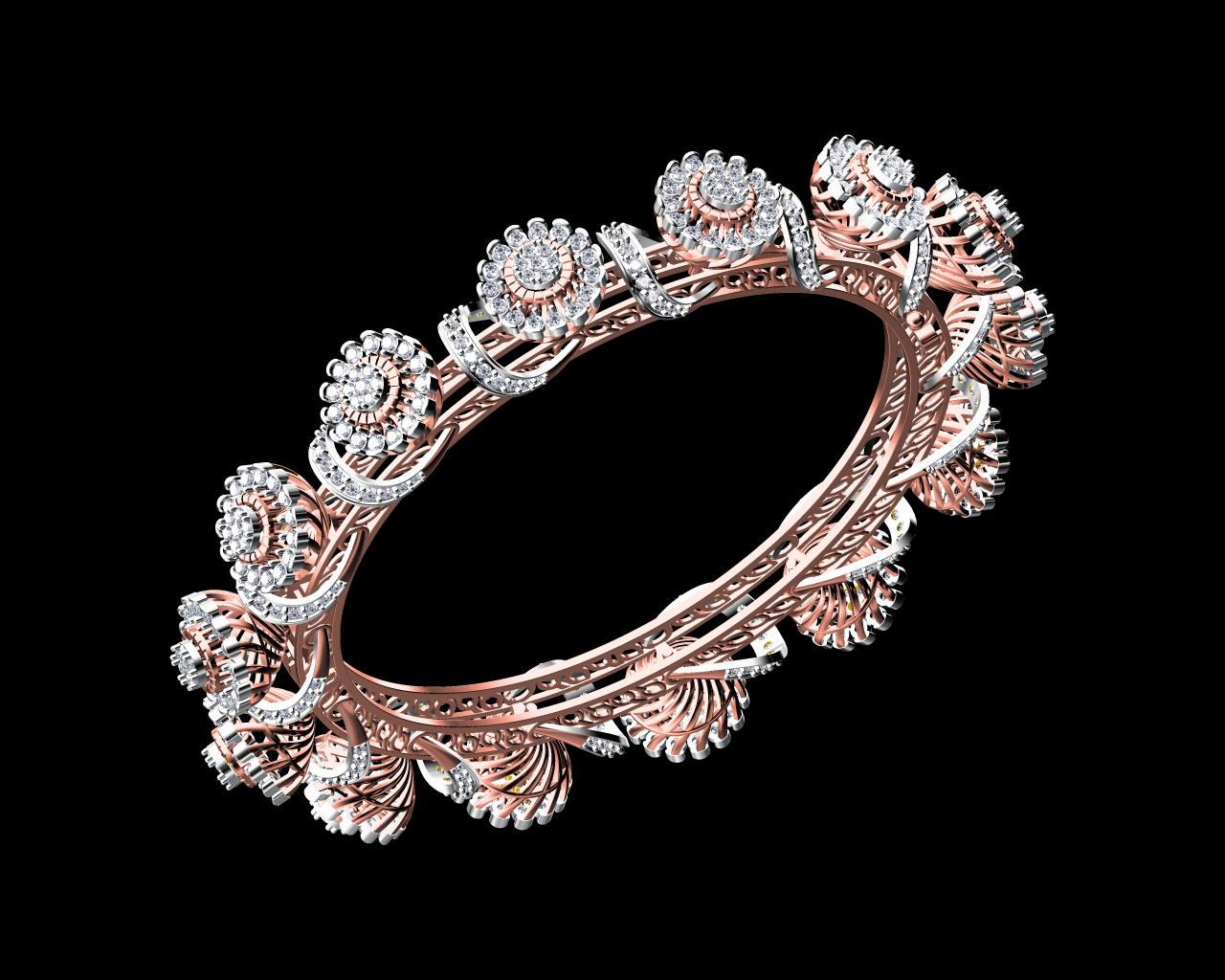 AD17854 — Single Line Bangles jewellery CAD design (JCD/STL)